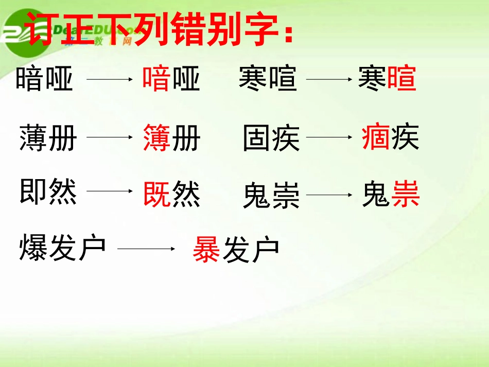 高考语文 易错字形专题复习精品课件_第1页