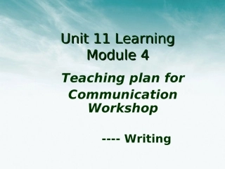高考英语 Communication Workshop Teaching plan for课件