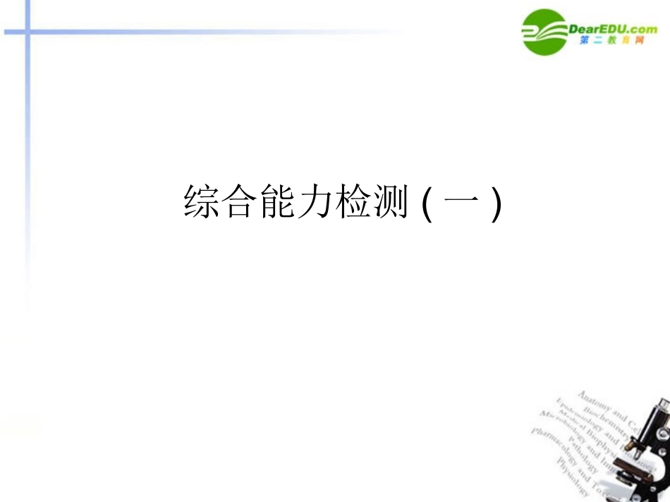 高中语文(论语)选读 综合能力检测课件(一) 语文版 新课标 课件_第1页
