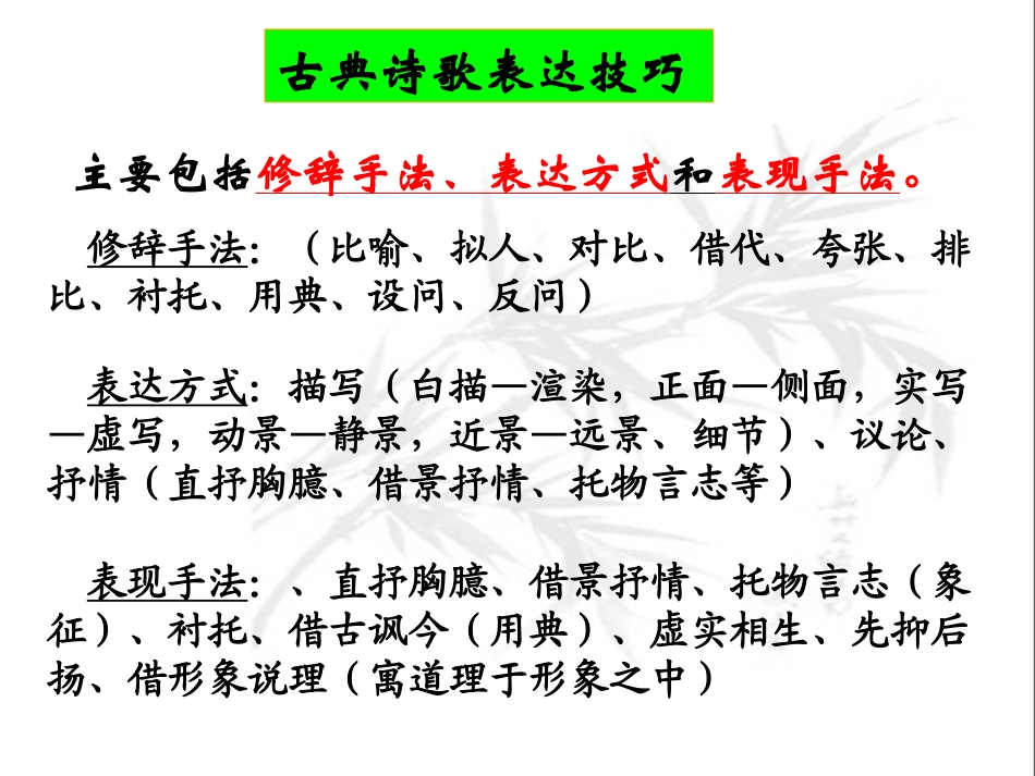 高二语文古代诗歌鉴赏(4)－诗歌的表达技巧课件_第2页
