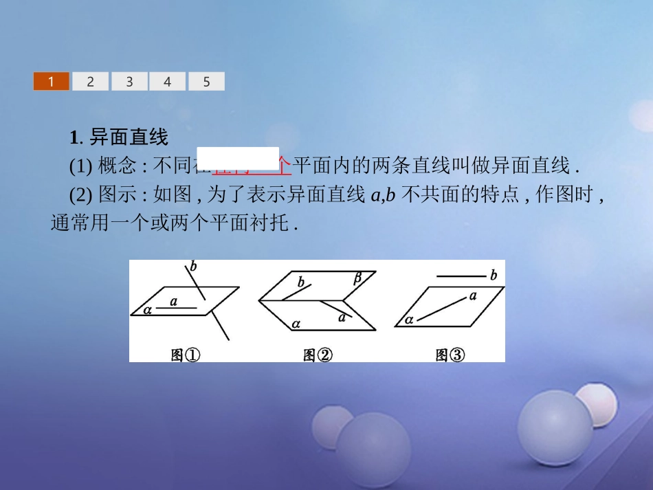 高中数学 第二章 点、直线、平面之间的位置关系 21 空间点、直线、平面之间的位置关系 212 空间中直线与直线之间的位置关系课件 新人教A版必修2 课件_第3页