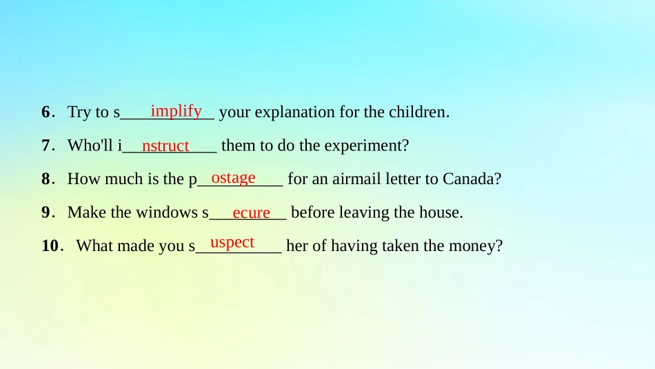 高中英语 Unit 15 Learning Section Ⅱ Language Points Ⅰ Warm up  Lesson 1课件 北师大版必修5 课件_第3页