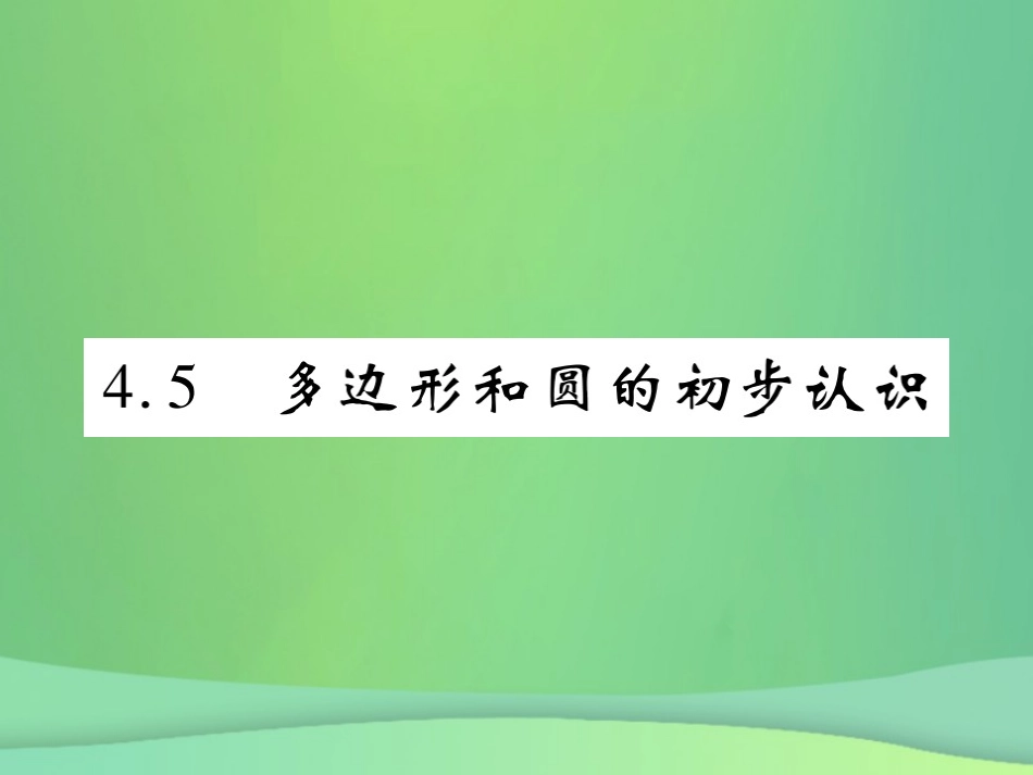 秋七年级数学上册 第四章 基本平面图形 4.5 多边形和圆的初步认识练习课件 (新版)北师大版 课件_第1页