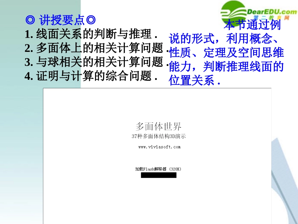 高考数学 考前复习 直线平面简单几何体问题的知识点导学01－线面关系的判断与推理课件 新人教A版 课件_第2页
