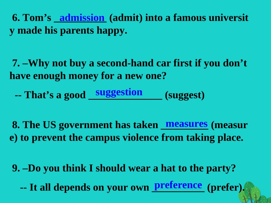 高三英语复习 单句语法填空课件_第2页