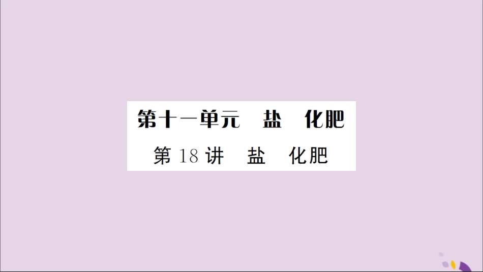 湖北省中考化学一轮复习 第十一单元 第18讲 盐 化肥课件_第1页
