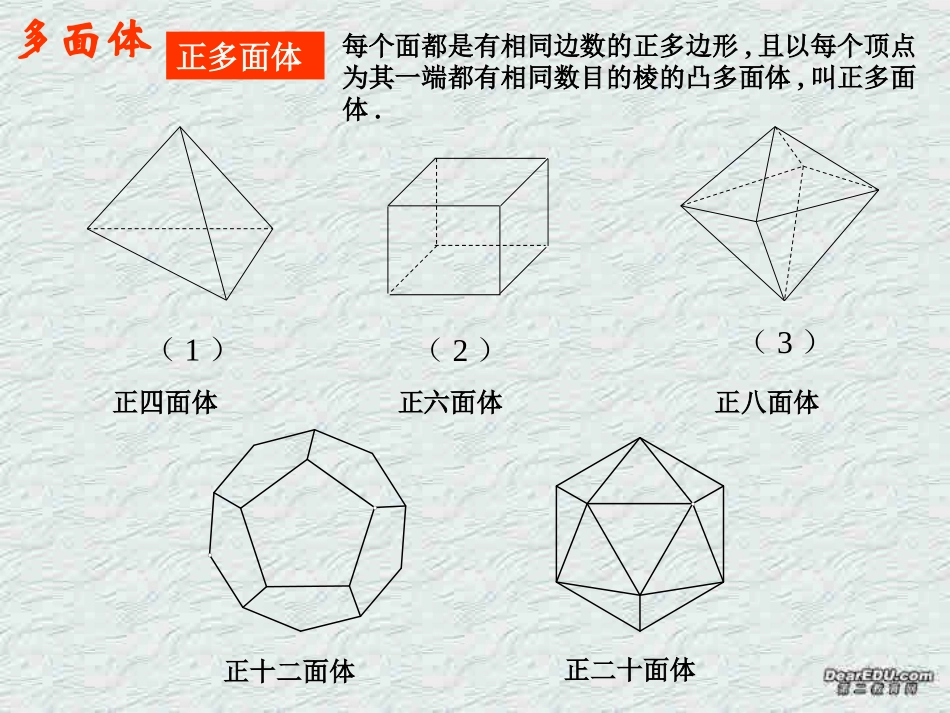 简单多面体与球(第5课时) 高二数学下学期简单多面体课件 第五课时 人教版 高二数学下学期简单多面体课件 第五课时 人教版_第3页