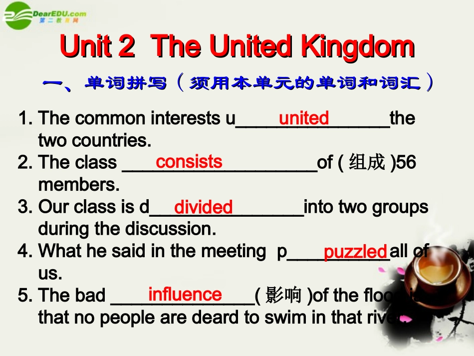 高中英语 Unit 2 The United Kingdom课件 新人教版必修5 课件_第2页