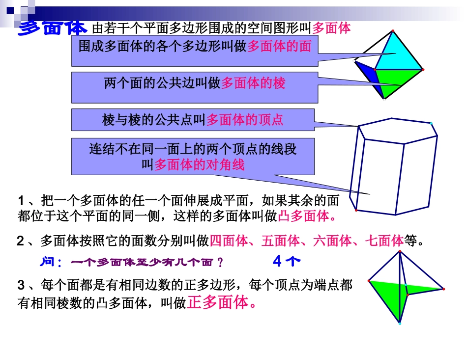 高二数学多面体及棱柱的概念和性质 浙教版 课件_第2页