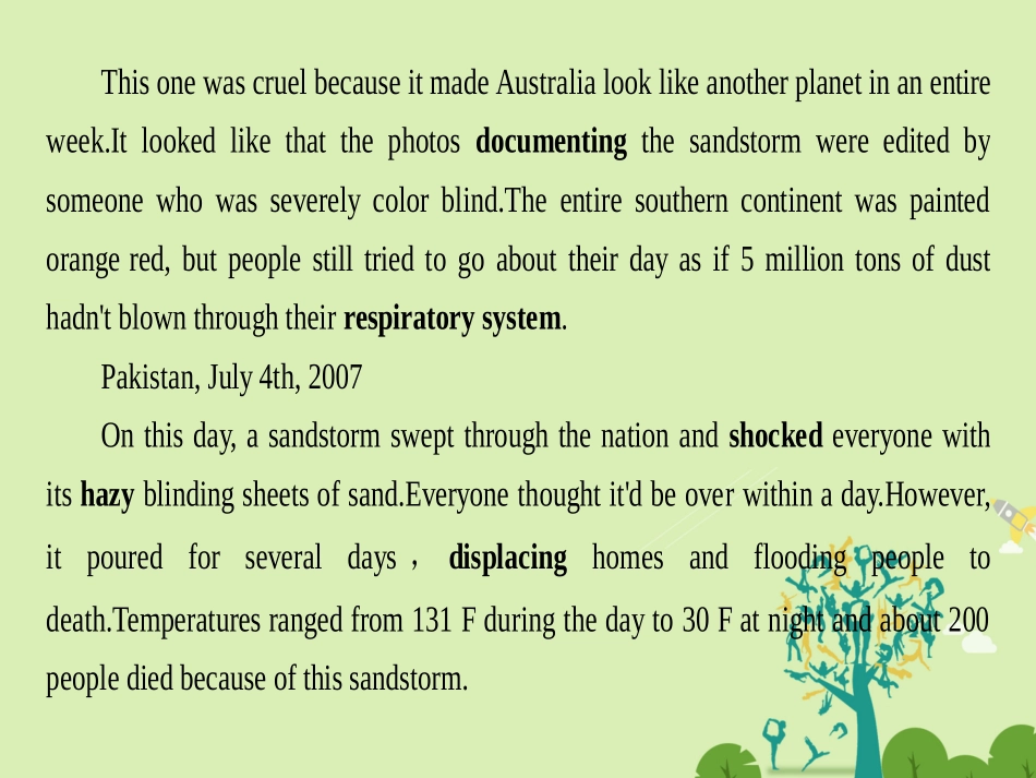 高中英语 Module 4 Sandstorms in Asia单元话题导读课件 外研版必修3 课件_第3页