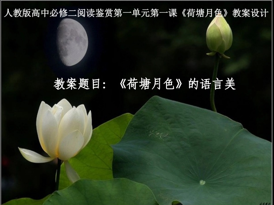 高中语文(荷塘月色) 语言鉴赏 课件新人教版_第1页