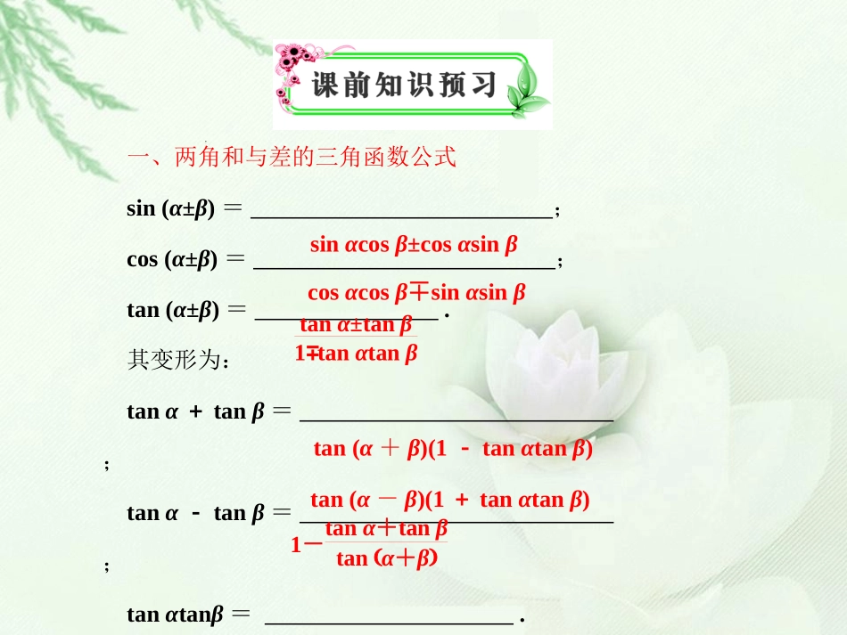 高中数学 两角和与差的三角函数 新人教A版必修2 课件_第3页