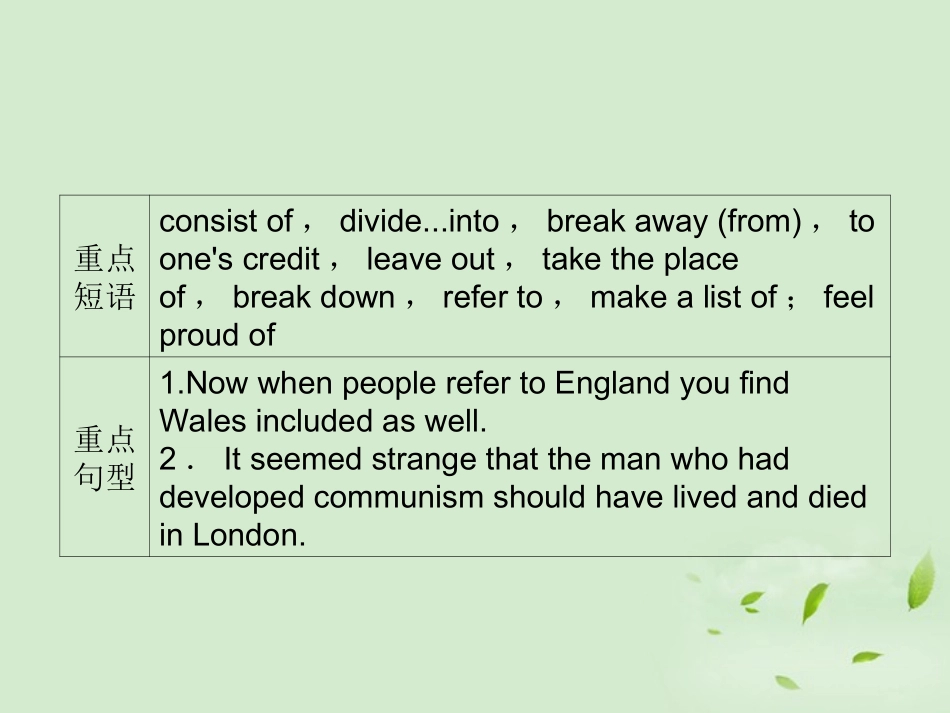 高考英语 Unit2知识与要点课件 新人教版必修5 课件_第3页