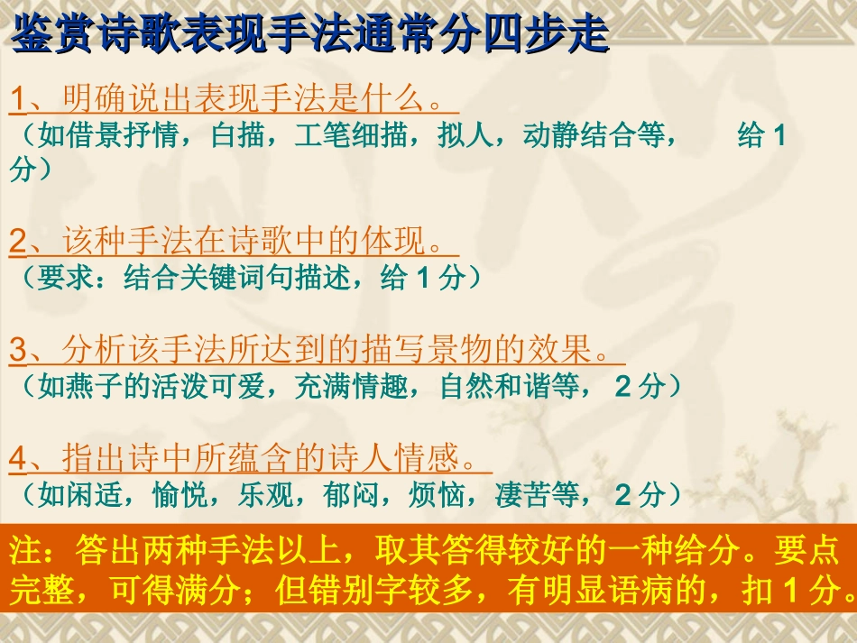 高考天津卷语文复习精品课件系列(17)：古代诗歌鉴赏--表达技巧部分(共78张课件) 课件_第2页