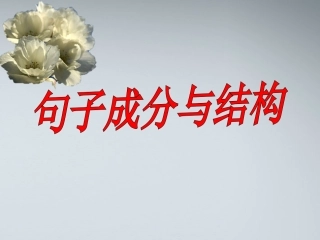 高考英语 句子成分和句型课件