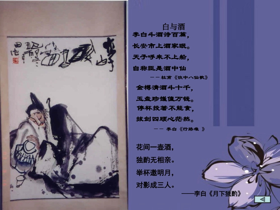 高中语文(将进酒)课件1 新人教版选修 课件_第3页