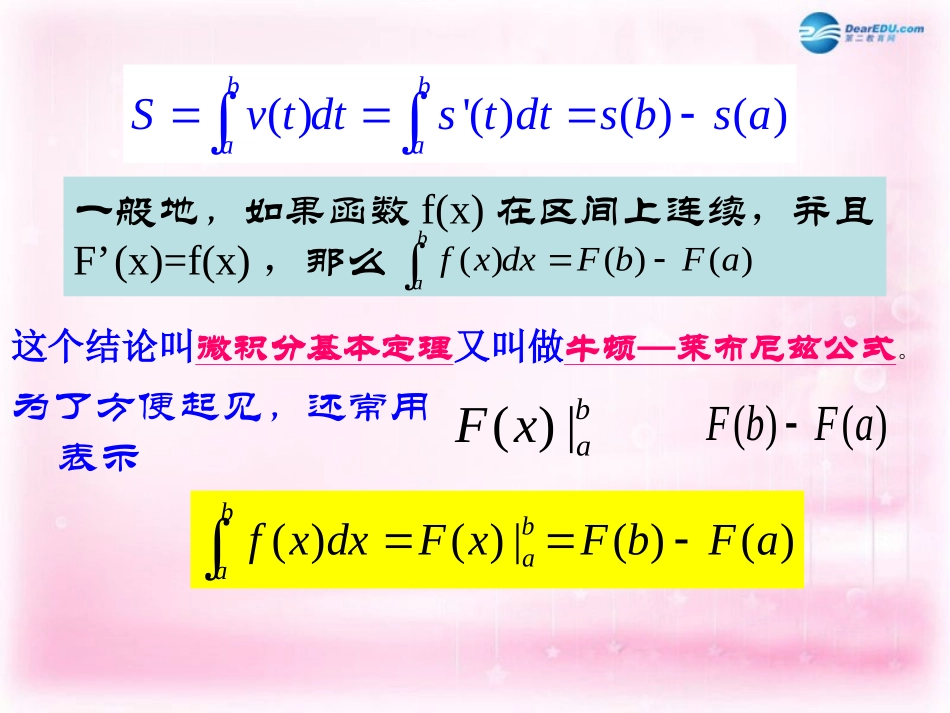 高中数学 第四章 第2节微积分基本定理课件_第3页