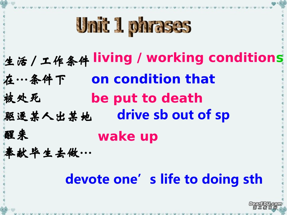 高一英语下学期词组复习资料B4 Unit1-Unit3课件 新课标 人教版 课件_第1页