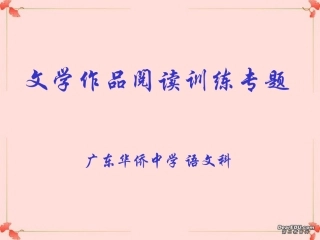 高考语文文学作品阅读训练专题课件 人教版 课件