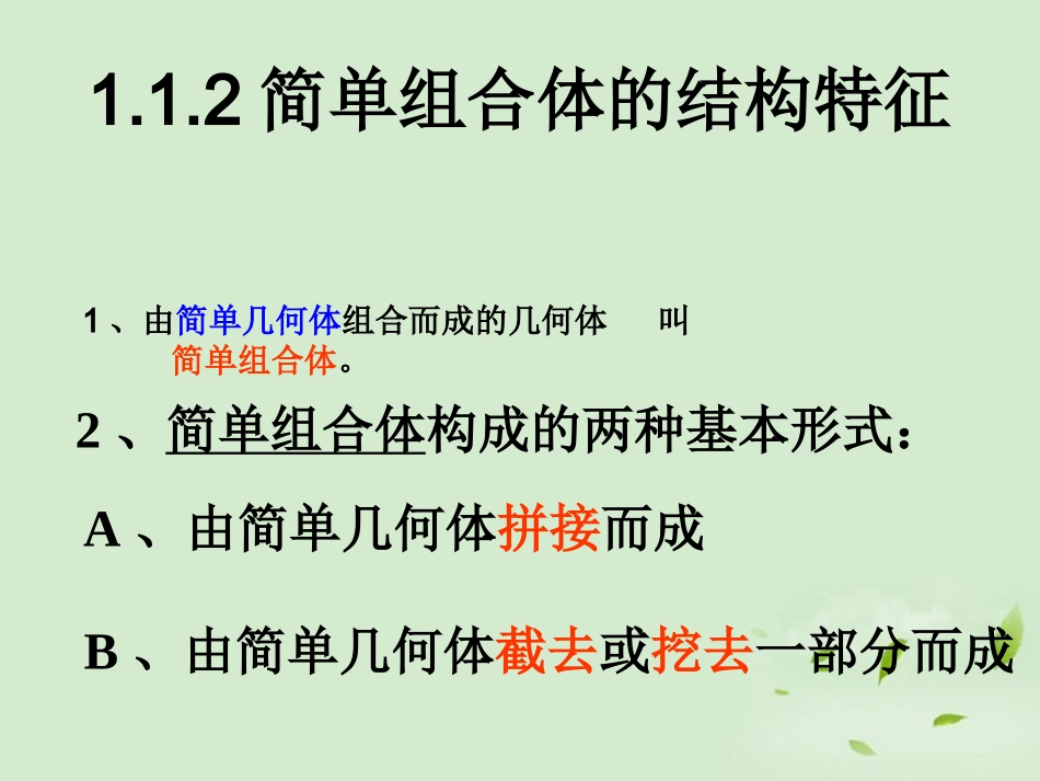 湖南省桃江四中高一数学(112简单组合体的结构特征)课件_第2页