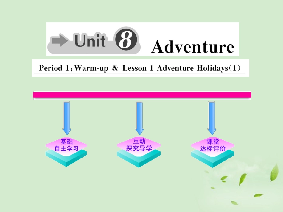 高中英语课时讲练通 Unit8 Adventure Period 1课件 北师大版必修3 课件_第1页
