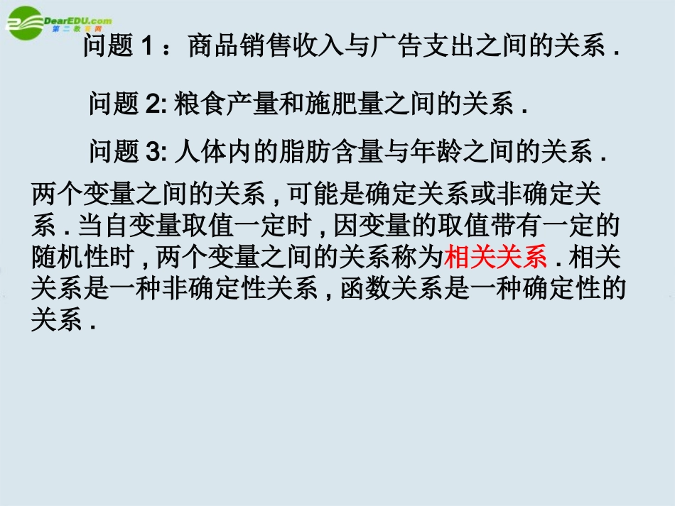 高中数学 两个变量的线性相关课件 新人教B版必修3 课件_第2页