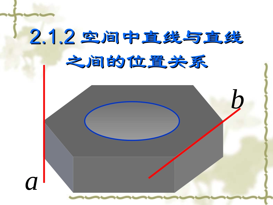 高中数学2.1.2空间中直线与直线之间的位置关系课件课件_第1页