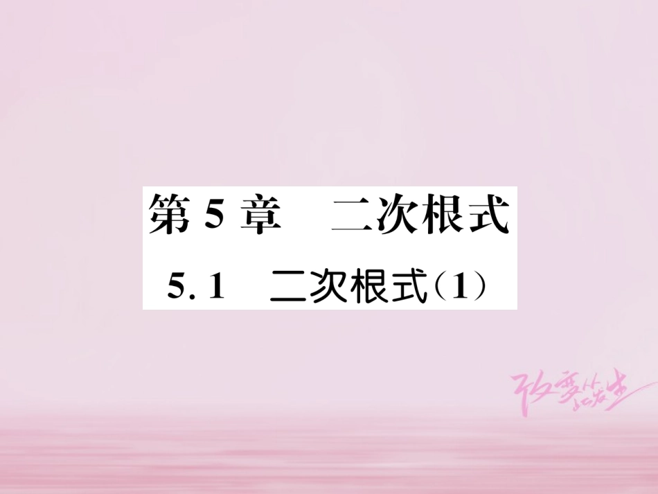 秋八年级数学上册 第5章 二次根式 5.1 二次根式(1)练习课件 (新版)湘教版 课件_第1页