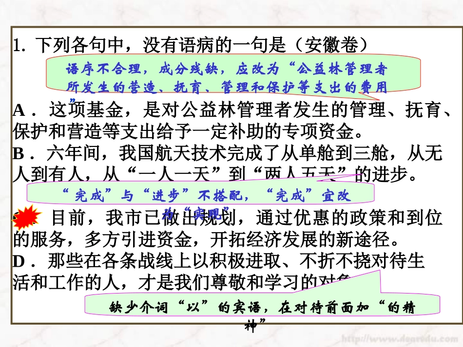 高考语文各省语病题分类解析 试题_第2页