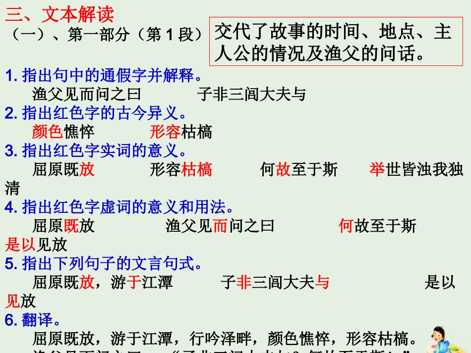 高中语文第三专题渔父课件2苏教版必修5 课件_第3页