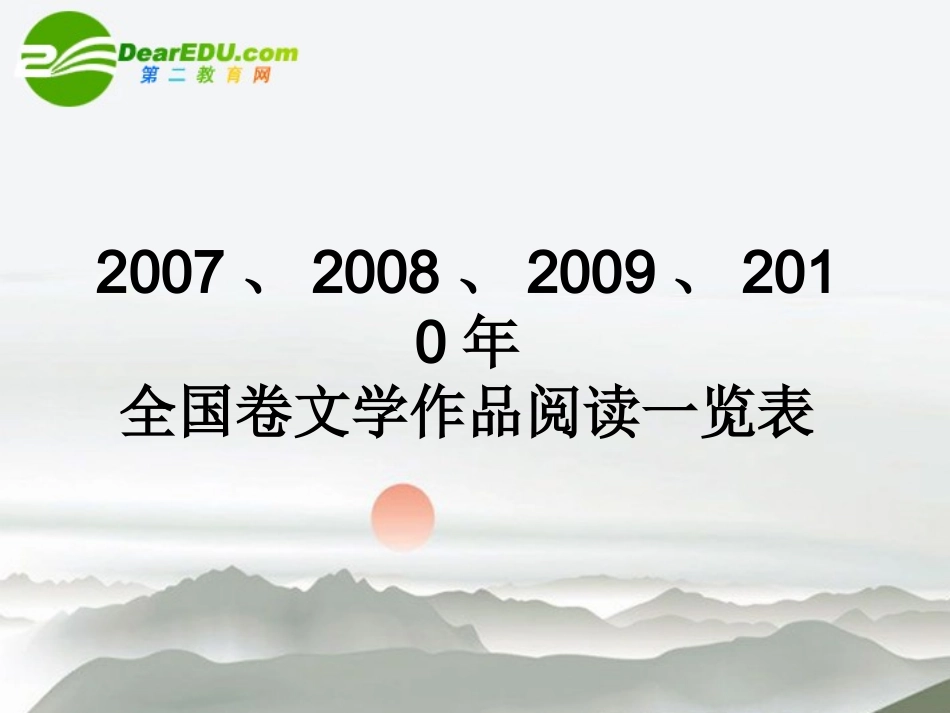 高考语文 文学作品类阅读复习课件 新人教版 课件_第3页