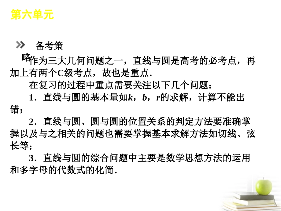 高考数学二轮三轮总复习专题学案 第6单元-直线与圆专题课件 (江苏文理通用) 课件-2_第2页