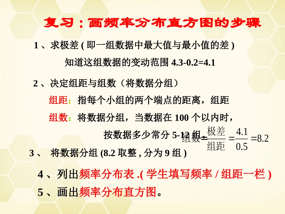 高中数学 221(用样本的频率分布估计总体分布2)课件 新人教A版必修3 课件_第3页