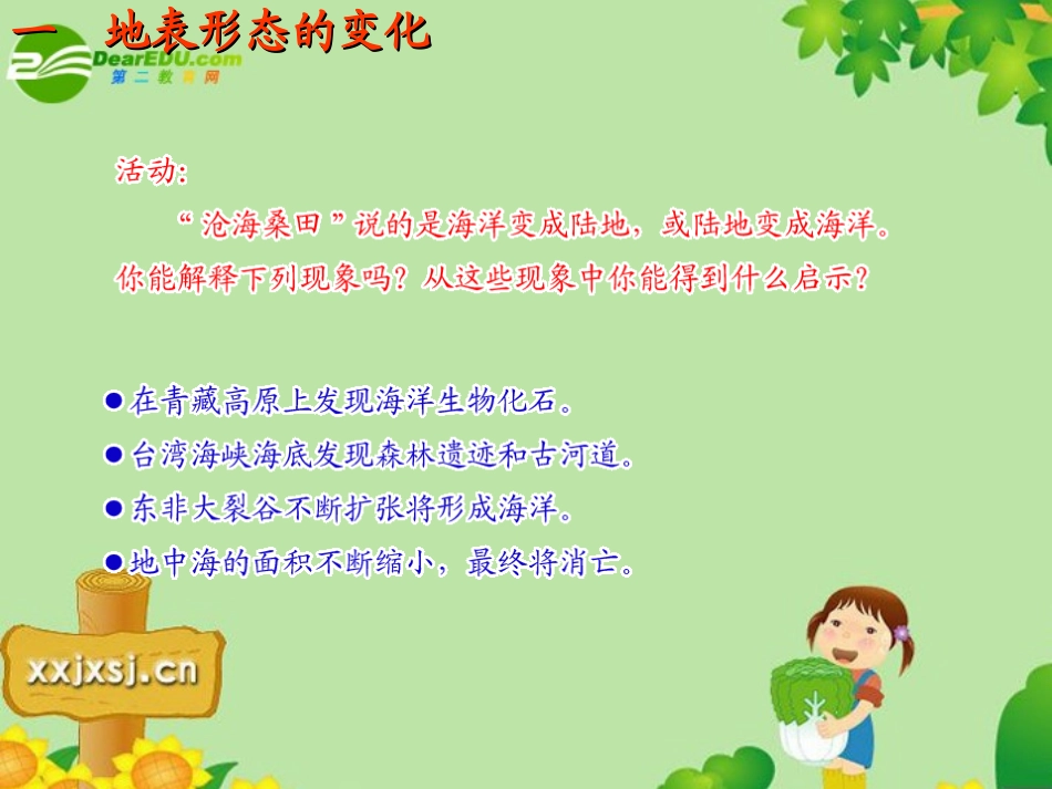 第四节 海陆变迁 七年级地理上册 (海陆的变迁)课件(2)课件 人教版_第3页