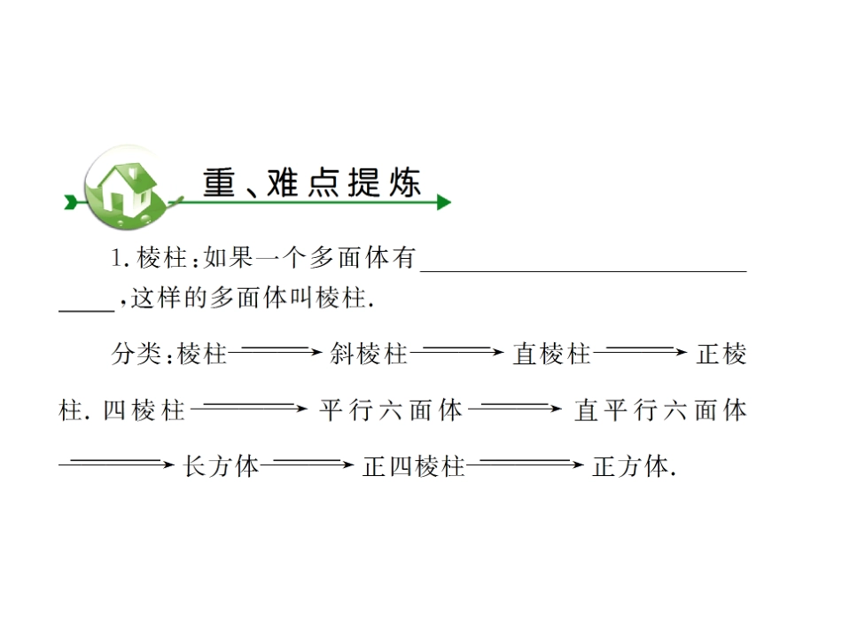 高考数学复习 第九章 第八节 棱柱 课件_第2页