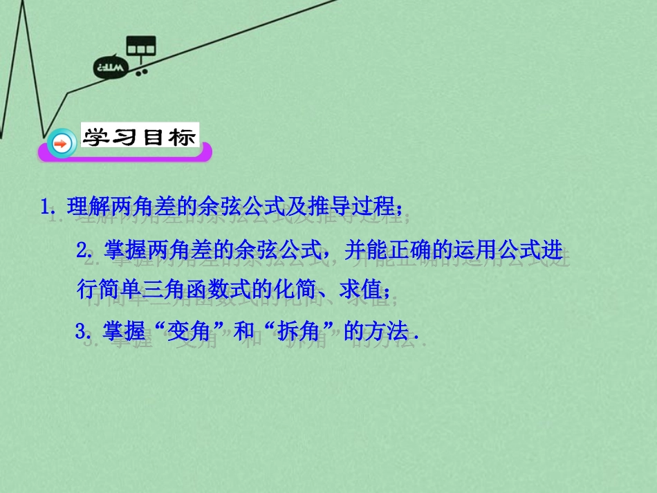 高中数学 311两角差的余弦公式教学课件 新人教A版必修4 课件_第2页