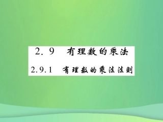 秋七年级数学上册 第2章 有理数 2.9 有理数的乘法 2.9.1 有理数的乘法法则练习课件 (新版)华东师大版 课件