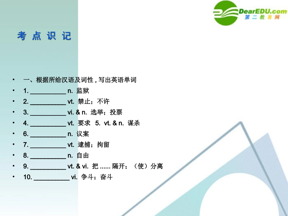 高考英语一轮复习② Unit 14 Freedom fighters 教学课件_第3页