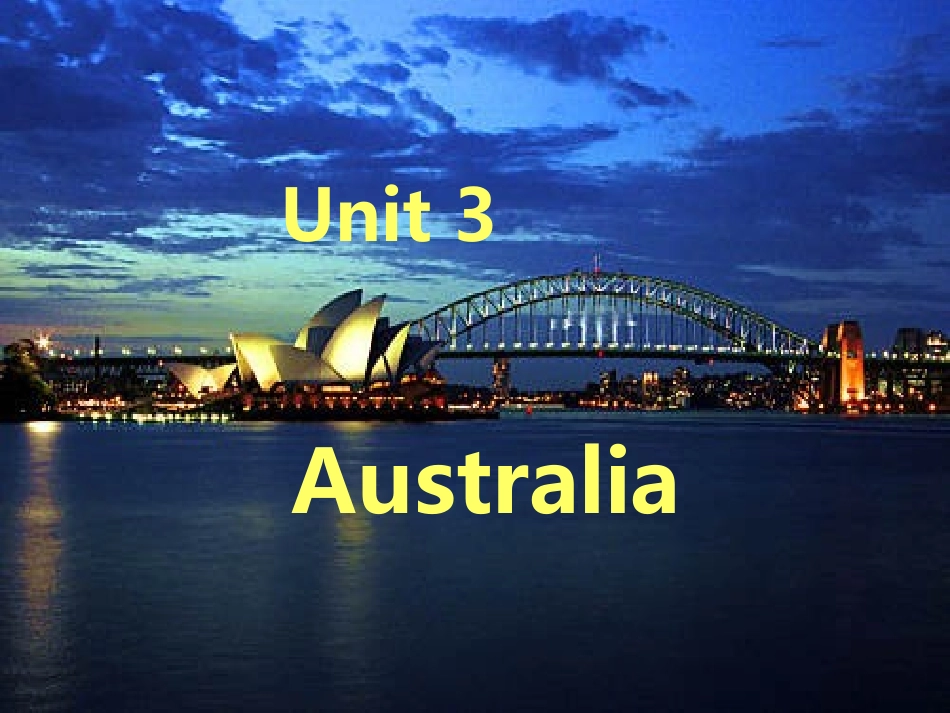 高中英语 Unit3Australia-全套课件 新人教选修9 课件_第1页