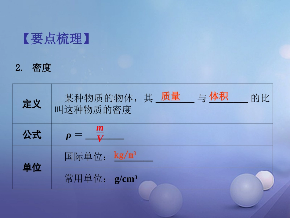 江苏省镇江市丹徒区中考物理复习 质量与密度—概念及计算课件_第3页