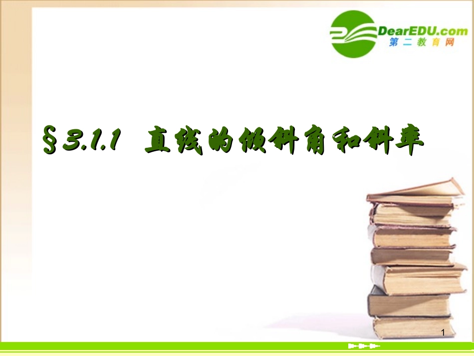 高一数学311直线的倾斜角和斜率课件新人教A版必修2 课件_第1页