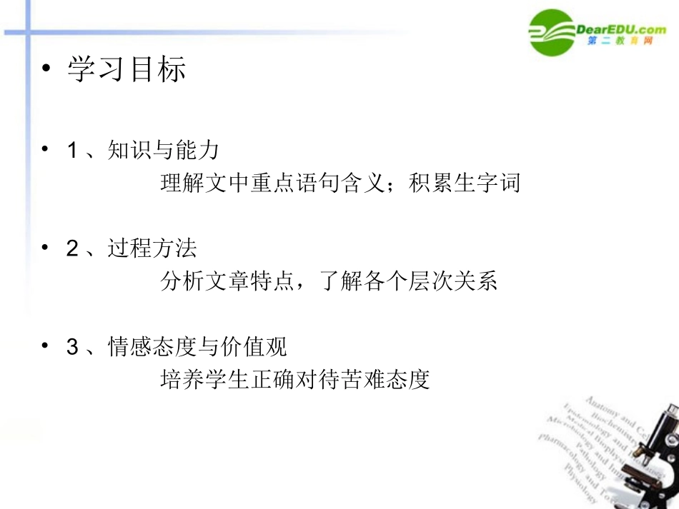 高中语文(直面苦难)精品课件 苏教版必修5 课件_第3页