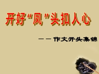高中语文 作文开头集锦课件