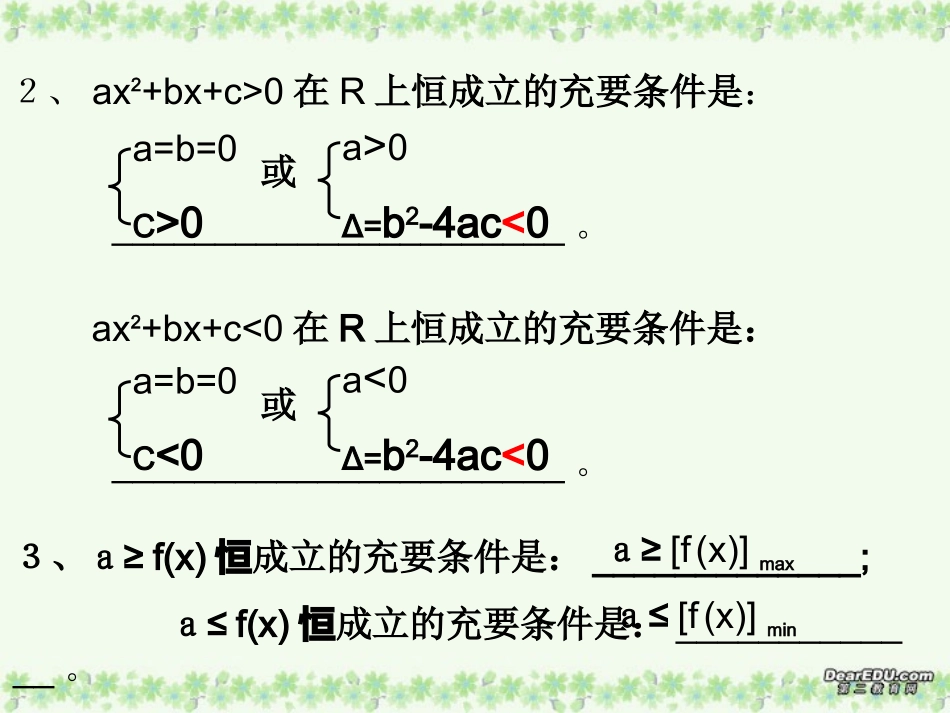 高三数学含参不等式恒成立问题的解法 新课标 人教版 课件_第3页