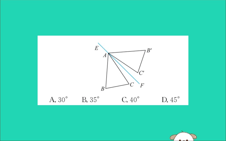 版七年级数学下册 第五章 生活中的轴对称 5.2 探索轴对称的性质训练课件 (新版)北师大版 课件_第3页