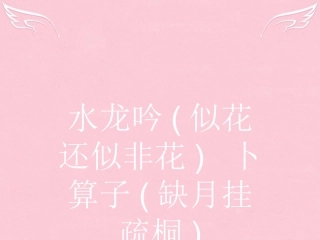 语文9.2水龙吟似花还似非花卜算子缺月挂疏桐课件苏教版选修唐诗宋词蚜 课件