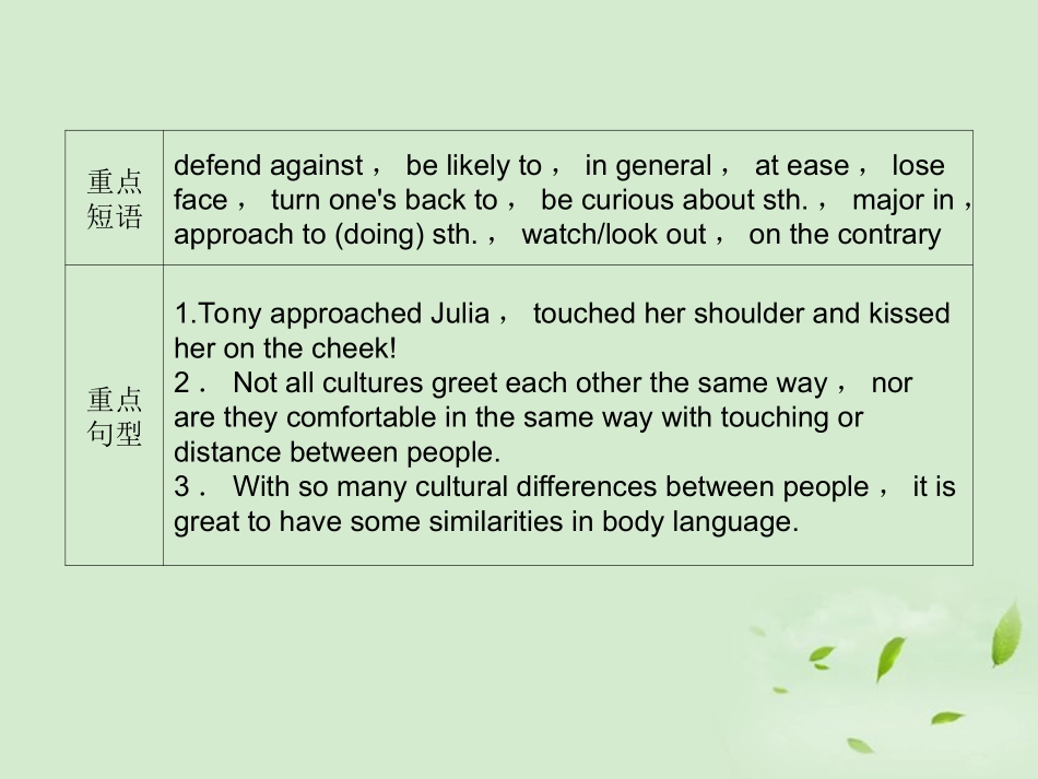 高考英语 Unit4知识与要点课件 新人教版必修4 课件_第3页