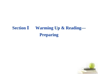 高中英语 Unit4 SectionⅠWarming Up & Reading Preparing精品课件 新人教版必修2 课件