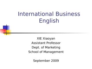 高中英语International Business English课件人教版选修10 课件