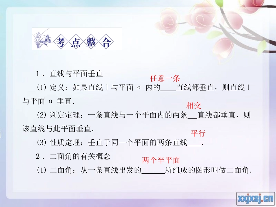 高三数学总复习 垂直关系精品课件 文 新人教版 课件_第2页